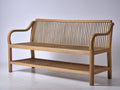Bancos de jardín 180 x 65 x 90 cm madera natural con respaldo y reposabrazos - diseño moderno