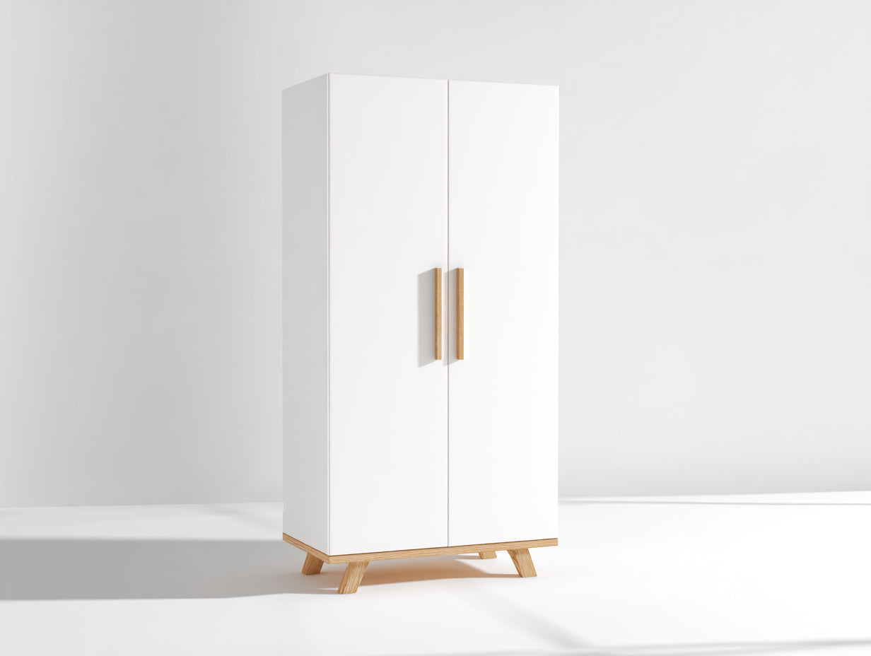 Armarios 80 x 40 x 160 cm madera blanco - diseño moderno con patas elevadas