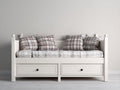 Sofás cama de madera color blanco 200 x 90 x 90 cm - Diseño clásico con dos cajones de almacenamiento