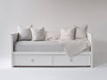 Sofás cama de madera con 2 cajones 210x95x85 cm - blanco - diseño multifuncional para dormitorio y salón