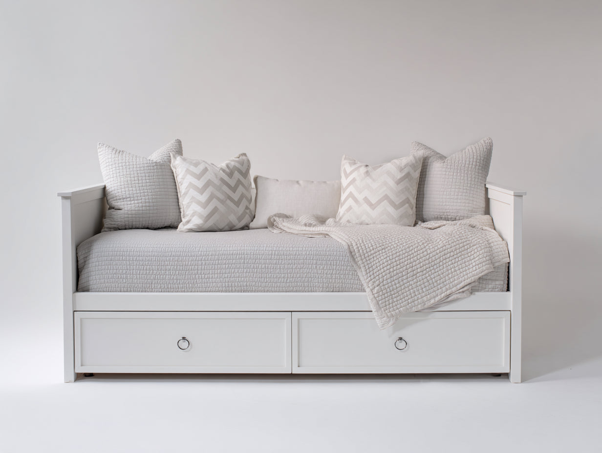Sofás cama de madera con 2 cajones 210x95x85 cm - blanco - diseño multifuncional para dormitorio y salón