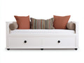 Sofás cama de madera color blanco 200 x 90 x 85 cm - Diseño moderno con dos cajones de almacenamiento