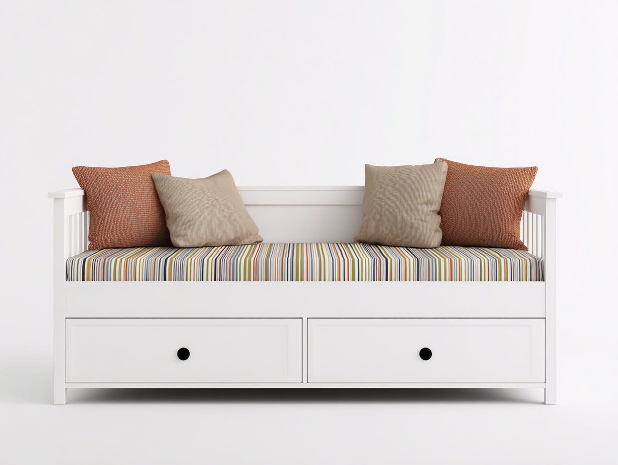 Sofás cama con 2 cajones 205x95x85 cm - blanco - diseño compacto con almacenaje