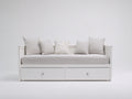 Sofás cama con 2 cajones 205x95x85 cm - blanco - diseño compacto multifuncional