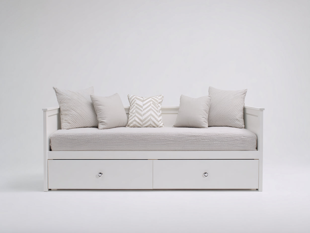 Sofás cama con 2 cajones 205x95x85 cm - blanco - diseño compacto multifuncional