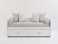 Sofás cama madera 200x90x80 cm blanco con 2 cajones de almacenamiento y diseño moderno