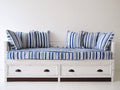 Sofás cama madera 200x90x85 cm blanco con 2 cajones de almacenamiento y diseño clásico