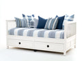 Sofás cama madera 200x90x85 cm blanco con 2 cajones de almacenamiento y diseño clásico