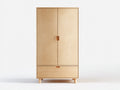 Armarios 100 x 45 x 180 cm madera beige - diseño moderno con puertas y cajón inferior