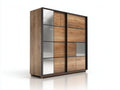 Armarios 240 x 60 x 220 cm madera marrón y negro - diseño moderno con puertas correderas